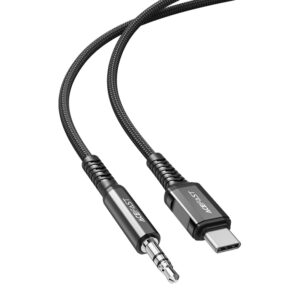 Acefast garso kabelis USB Type C – 3.5mm mini jack (kištukas) 1.2m, AUX juodas (C1-08 black) - Image 2