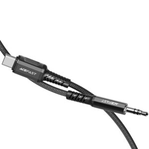 Acefast garso kabelis USB Type C – 3.5mm mini jack (kištukas) 1.2m, AUX juodas (C1-08 black) - Image 3