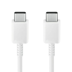 Originalus Samsung USB-C į USB-C laidas gamyklinėje pakuotėje – 1 metras – 45 W – Baltas