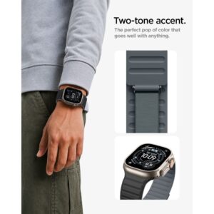 Spigen ATHLEX AIR M APPLE WATCH 8 / 9 / 10 / 11 / SE / ULTRA (44 / 45 / 46 / 49 MM) AKTYVI JUODA/PILKA - Image 8