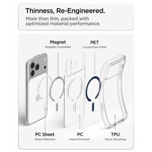 Spigen Ultra Hybrid MagSafe iPhone 17 Pro Max / 18 Pro Max SKAIDRUS/TAMSIAI MĖLYNAS - Image 8