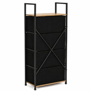 Spintelė su 4 medžiaginiais stalčiais lentyna cm tekstilinis organizatorius loft ModernHome - Image 9