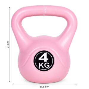 4 kg svarmuo mankštai, hantelis, svorio kamuolys, fitneso svoris, rožinis, ModernHome - Image 9