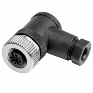 M12 lizdas 5pin, kampu, 4-6mm kabeliui, IP67