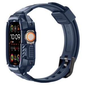 Spigen RUGGED ARMOR ”PRO” APPLE WATCH ULTRA 1 / 2 / 3 / 4 (49 MM) TAMSIAI MĖLYNAS - Image 8