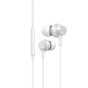 Aiwa ESTM-500WT Ausinės be mikrofono ir ausinės su mikrofonu Laisvų rankų įranga Vielinis Įkišamos į ausį Skambučiai / muzika Balta - Image 1