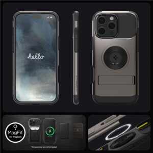 Spigen Slim Armor MagSafe, gunmetal spalvos – iPhone 16 Pro Max - Image 7