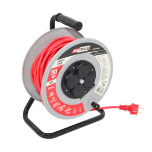 AWTOOLS BŪGNINIS ILGINTUVAS METAL PROFI PRO 25m 3x2,5mm RAUDONAS 16A / 3680W / IP44