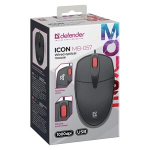 KOMPIUTERIO PELĖ DEFENDER ICON MB-057 OPTINIS 1000dpi JUODA SILENT CLICK - Image 2