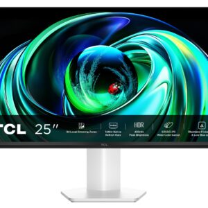 TCL 25G54 kompiuterio monitorius 63,5 cm (25") 1920 x 1080 pikseliai „Full HD“ QLED Balta