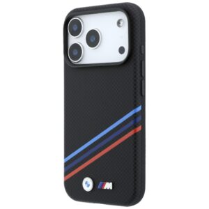 BMW M Quadrille dėklas su Kevlar raštu, tricolor linijomis ir metaliniu logotipu, MagSafe, skirtas iPhone 18 Pro Max / 17 - Image 2
