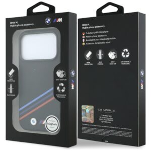 BMW M Quadrille dėklas su Kevlar raštu, tricolor linijomis ir metaliniu logotipu, MagSafe, skirtas iPhone 18 Pro Max / 17 - Image 8