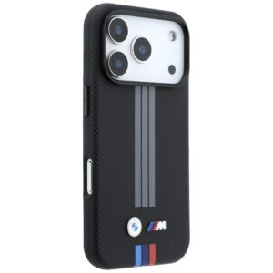 Dėklas BMW M Quadrille Kevlar Anthracite & Tricolor Print Lines MagSafe, skirtas iPhone 18 Pro Max - Image 4