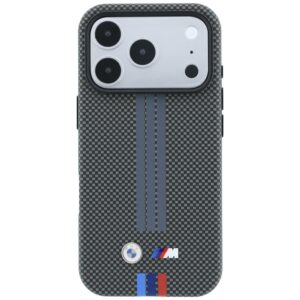 BMW M Quadrille Kevlar trijų spalvų linijų MagSafe dėklas, skirtas iPhone 18 Pro Max / 17 Pro Max, antracito spalvos - Image 3
