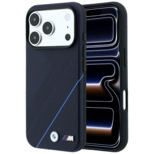 BMW M Tire Track Blue Line MagSafe dėklas, skirtas iPhone 18 Pro / 17 Pro, tamsiai mėlynas