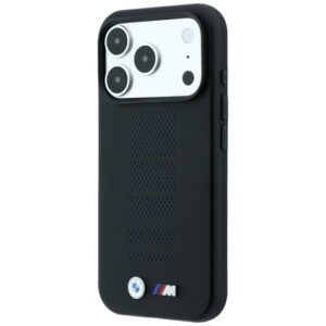 BMW M Blue Perfo metalinis logotipas MagSafe dėklas, skirtas iPhone 18 Pro Max / 17 Pro Max, juodas - Image 2