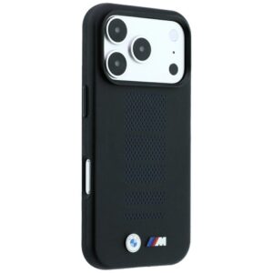 BMW M Blue Perfo metalinis logotipas MagSafe dėklas, skirtas iPhone 18 Pro Max / 17 Pro Max, juodas - Image 4