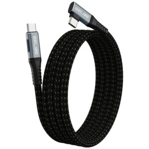 Beline Thunderbolt 4 Right-Angle USB-C Cable 1 m, 48V/5A, 40Gbps, 240W, 8K 60Hz, Black - Image 4
