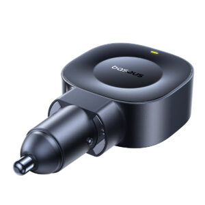 Automobilinis įkroviklis 12-24V 45W USB-C PD su ištraukiamu 0.8m USB-C laidu PrimeTrip VR2, juodas - Image 1