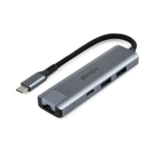 Lindy 43422 sąsajos šakotuvas USB 3.2 Gen 2 (3.1 Gen 2) Type-C 10000 Mbit/ai Pilka - Image 1