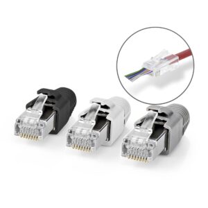 Kištukas RJ45 (8P8C) Pass Through CAT7 FTP kabeliui (10 vnt)