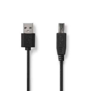 Kabelis spausdintuvui USB 2.0 A kištukas - USB B kištukas 480Mbps 2m, juodas