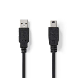 Kabelis USB2.0 A kištukas - mini USB B kištukas 2.0m juodas