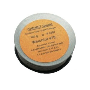 Lydmetalis Sn60Pb40 1.00mm 100g su fliusu 2.5% Chemet (tik profesionaliam naudojimui)
