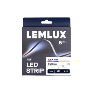 LED juosta, 5m ritė, 24Vdc, 19W/m, COB 784 LED/m, RGB +WW 3000K, IP20, 180°