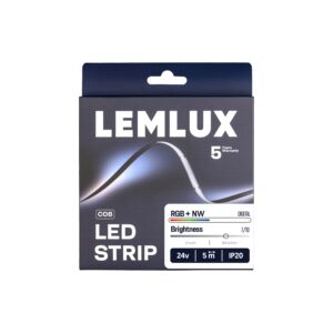 LED juosta, 5m ritė, 24Vdc, 21W/m, COB 784LED/m, RGB +NW 4000K, IP20, skaitmeninė IC WS2814 14pix/m