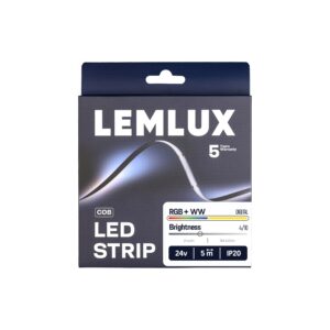 LED juosta, 5m ritė, 24Vdc, 21W/m, COB 784LED/m, RGB +WW 3000K, IP20, skaitmeninė IC WS2814 14pix/m