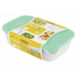CURVER MAISTO DĖŽUČIŲ RINKINYS FRESH&GO 3vnt 0,5/1/2L ŠVIESIAI ŽALIA