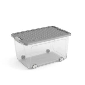 KETER DĖŽĖ 50L W-BOX 56x39x31cm PILKA SU RATUKAIS