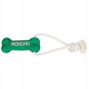 PAKA ZWIERZAKA Virvė su kaulu „HoHoHo“ – žaislas šunims – 13 cm