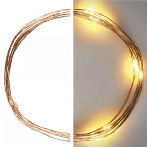 LED girlianda NANO, 3Vac (2xAA), 1.9m, 20 x LED, šiltai balta, su laikmačiu, EMOS