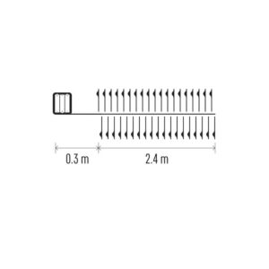 LED girlianda NANO, 4.5Vac (3xAA), 2.4m, 100 x LED, šiltai balta, su laikmačiu, EMOS