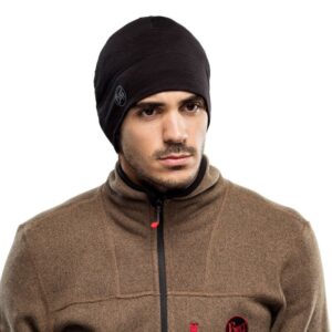 BUFF MERINO LIGHTWEIGHT BEANIE SOLID BLACK vieno dydžio kepurė Standartinis - Image 2