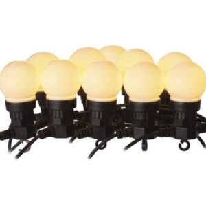 Led girlianda iš 10 vnt didelių burbulų, šiltai balta, matinės, 5W, IP44, EMOS