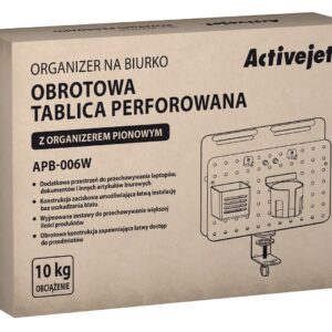 Activejet APB-006W stalo organizatorius – pasukama perforuota lenta su vertikaliu organizatoriumi, pilkai-balta - Image 2