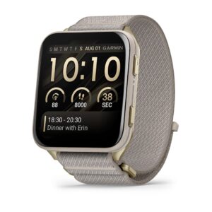 Garmin Venu X1 5,08 cm (2") AMOLED Skaitmeninis 448 x 486 pikseliai Lietimui jautrus ekranas Auksas, Titanas „Wi-Fi“ GPS (palydovinis)