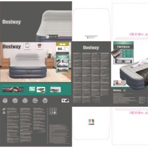 Bestway 67923 / 23 pripučiamas čiužinys Dvivietis čiužinys Pilka, Balta Unisekso stiliaus