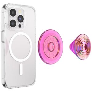 Uchwyt i podstawka do telefonu Popsockets Round Ripple Iridescent Aviation Opalescent MagSafe różowy - Image 4