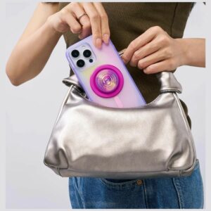 Uchwyt i podstawka do telefonu Popsockets Round Ripple Iridescent Aviation Opalescent MagSafe różowy - Image 8