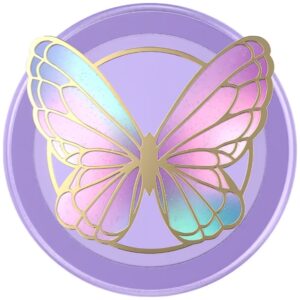 PopSockets Enamel Butterfly Prism MagSafe phone grip and stand lavender - Image 2