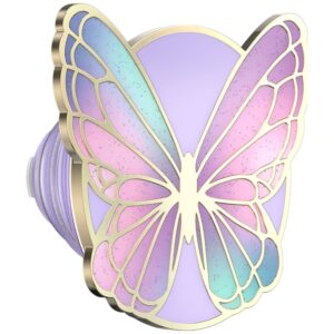 PopSockets Enamel Butterfly Prism MagSafe phone grip and stand lavender - Image 4