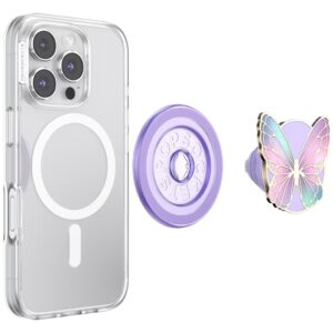 PopSockets Enamel Butterfly Prism MagSafe phone grip and stand lavender - Image 5