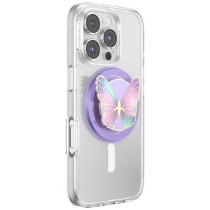 PopSockets Enamel Butterfly Prism MagSafe phone grip and stand lavender - Image 6