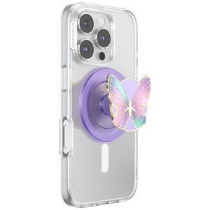 PopSockets Enamel Butterfly Prism MagSafe phone grip and stand lavender - Image 7