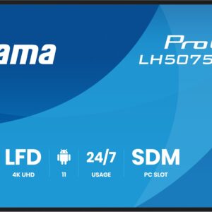 iiyama LH5075UHS-B2AG ženklų ekranas Skaitmeninis informacinis plokščias ekranas 125,7 cm (49.5") LCD „Wi-Fi“ 500 cd/m² 4K Ultra HD Juoda Integruotas procesorius Android 11 24/7 - Image 2