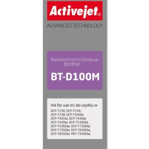 Activejet AB-D100M rašalo buteliukas, skirtas Brother spausdintuvui, Brother BT-D100M pakaitalas; Supreme; 50 ml; violetinė
